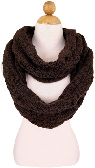 TrendsBlue Premium Winter Thick Infinity Twist Cable Knit Scarf - Diff Colors Avail.