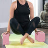 Yoga Block Set(2 Yoga Blocks Pack & 1 Yoga Strap) High Density Soft EVA Foam for Exercise Workout Stretching Flexibility Fitness Training Women