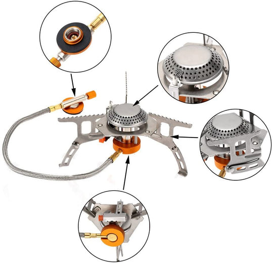 SeadeSky Ultralight Portable Outdoor Camping Stove 3000W Gas Powered Backpacking Stove