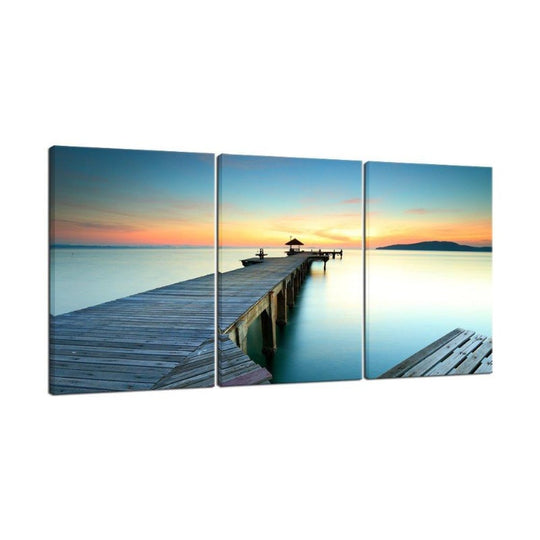Seascape "Sunset on Ocean Beach" Canvas Wall Art