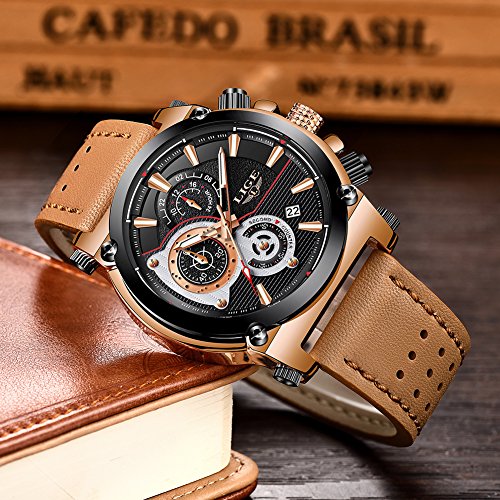 Men's Stainless Steel Chronograph Waterproof Sports Quartz Watch