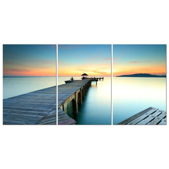 Seascape "Sunset on Ocean Beach" Canvas Wall Art