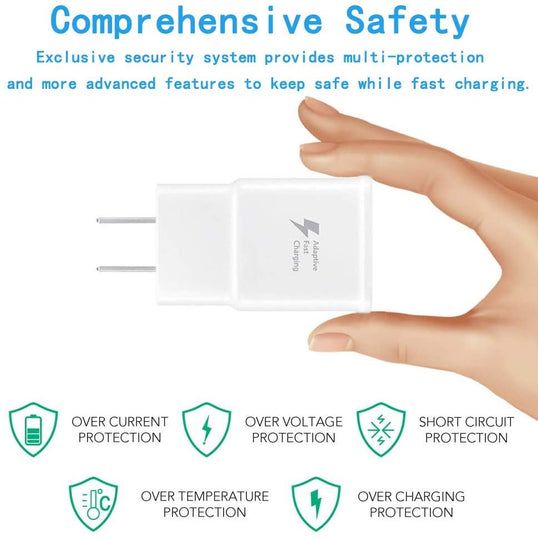 Samsung Adaptive Fast Charging Adapter Quick Charge Charging Block Wall Charger Plug Compatible with Samsung Galaxy S6/S7/S8/S8+/S9/S10+/Edge/Note8/Note9(2 Pack) (White)