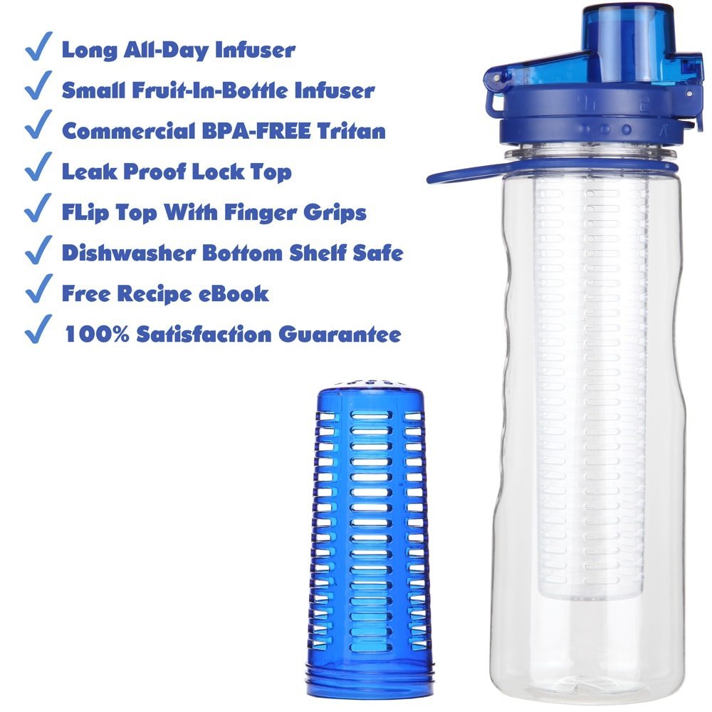 Infuser Sport Flip-Top 25 oz. Water Bottle (BPA Free)