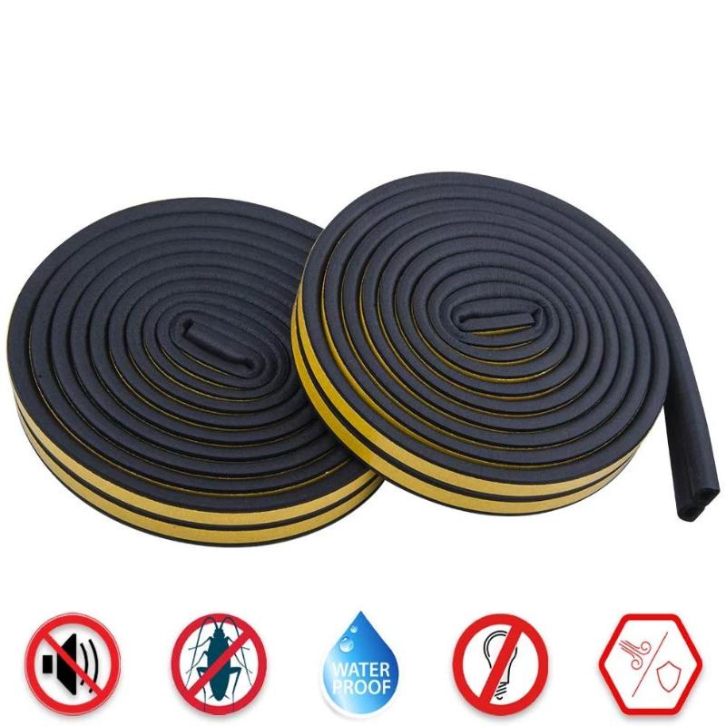 Home Self-Adhesive Weatherstrip Rubber Seal for Doors and Windows - 33 Feet Long