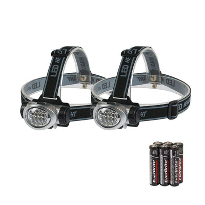 2 Pack: Headlamp 8 LEDs Flashlight - 4 Modes