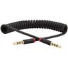 Spring Coiled 4-Pole 3.5mm Gold Plated Stereo Audio AUX Cable