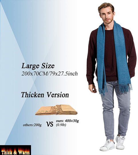 Thick Winter Scarf for Women Men, Soft Warm Cashmere Shawls Wraps, Large Size