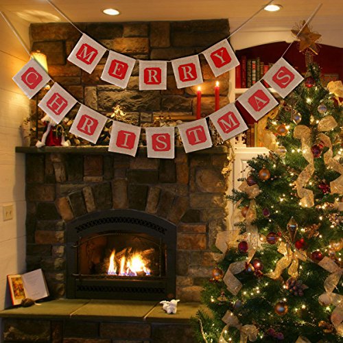 "Merry Christmas" Burlap Banner Decoration