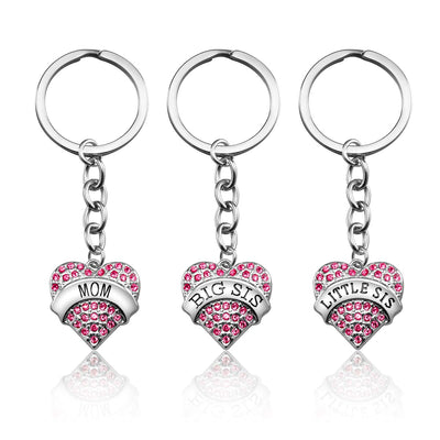 3 Piece: Stainless Steel Mother & Daughters Keychain Gift Set