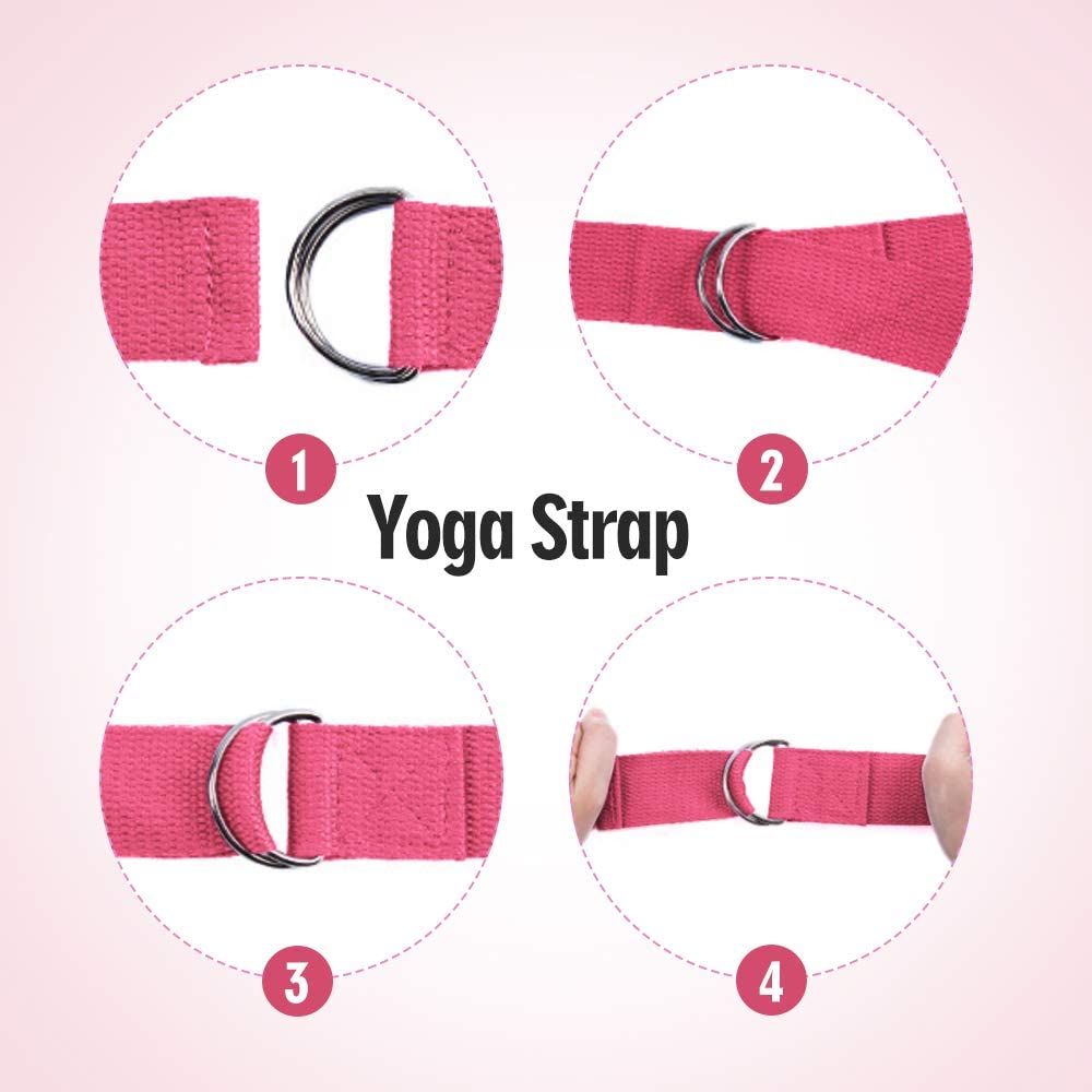 JOCHA Yoga Blocks Set of 2 with Strap EVA Foam High Density Non-Slip Lightweight Exercise Bricks Perfect for Pilates Improve Strength Aid Balance Flexibility for Beginners and Experienced Yogis