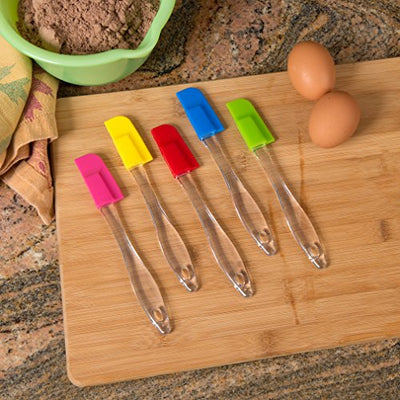 RC collection Mini Kitchen Silicone Spatulas,Baking Cooking Mixing,Ass't Colors,5 Pack
