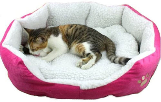 Resulzon Cute Paw Print Comfortable Pets Dog Cats Puppy Kitten Nest Mat Pad Soft Fleece Bed