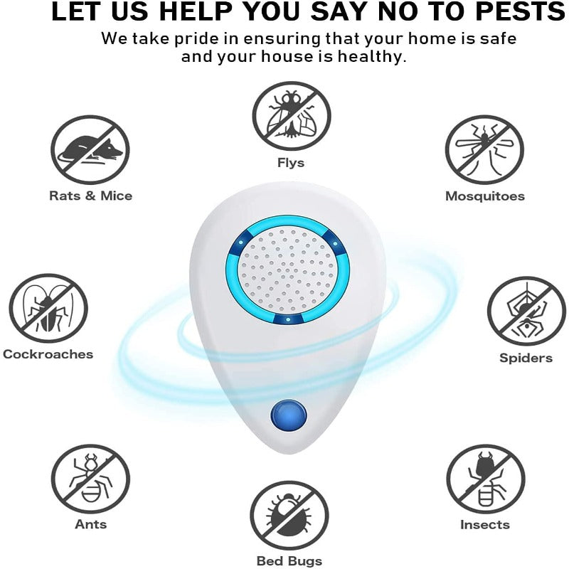 WahooArt Ultrasonic Pest Repeller 4 Pack,2020 Upgraded Electronic Pest Repellent Plug in Indoor Pest Control for Insects, Mosquito, Mouse, Cockroaches, Rats, Bug, Spider, Ant, Human and Pet Safe