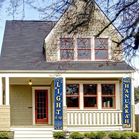 2 Piece Happy Hanukkah Banners