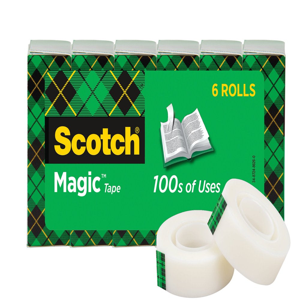 Scotch Magic Tape Refill, 3/4 in X 800 In, 6 Count