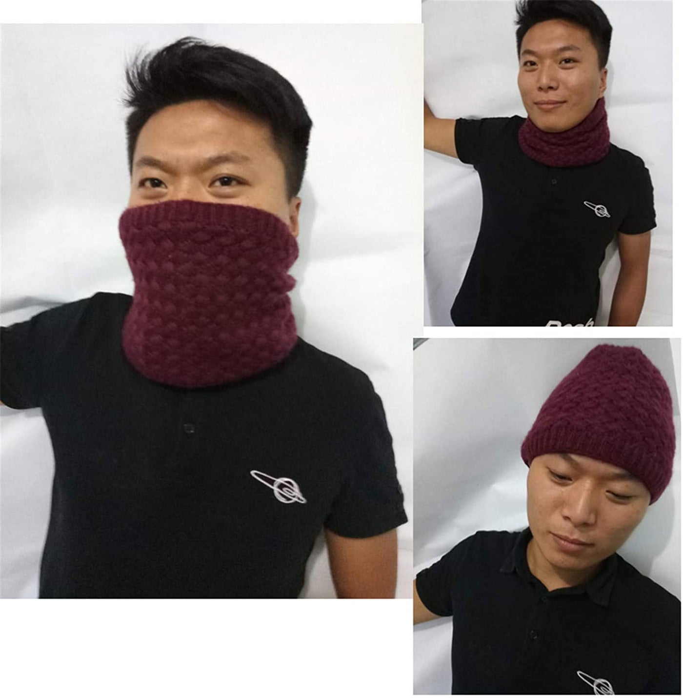 Leories Winter Neck Warmer Fleece Lined Infinity Scarf Thicken Windproof and Dust Skiing Scarf Face Mask