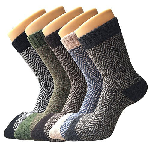 4-5 Pack Womens Thick Knit Warm Casual Wool Crew Winter Socks