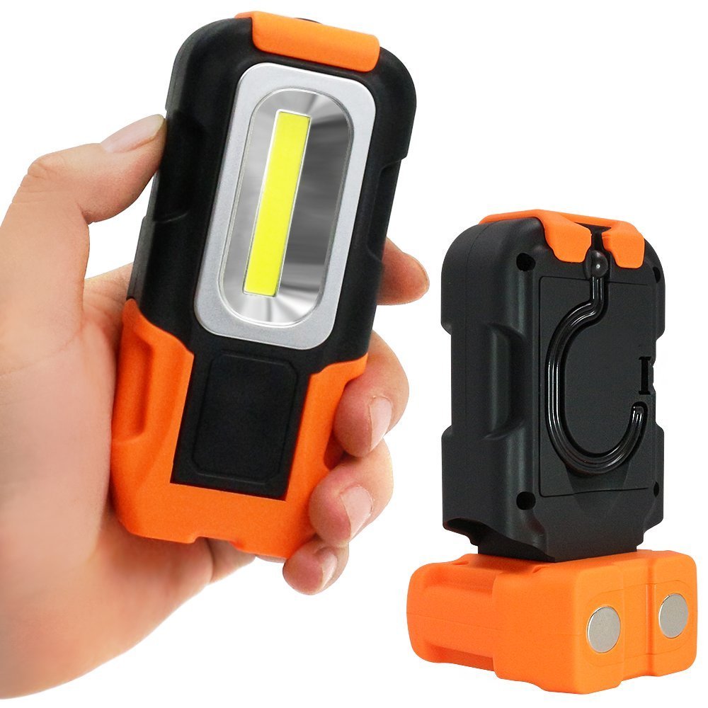 2 Pack Portable LED Work Light with Magnetic Base & Hanging Hook