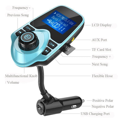 Nulaxy Wireless Bluetooth Car FM Transmitter Audio Adapter