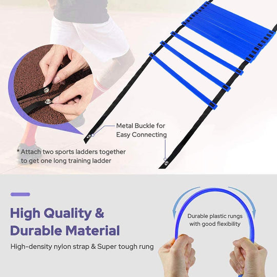 KIKILIVE Agility Ladder, Speed Agility Training Footwork Equipment 12 Rung with Carrying Bag for Sports Soccer, Football, Exercise Fitness