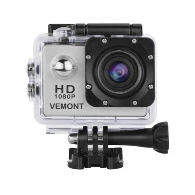 Full 1080P HD 12MP Waterproof Sports Action Cam with Mounting Accessories