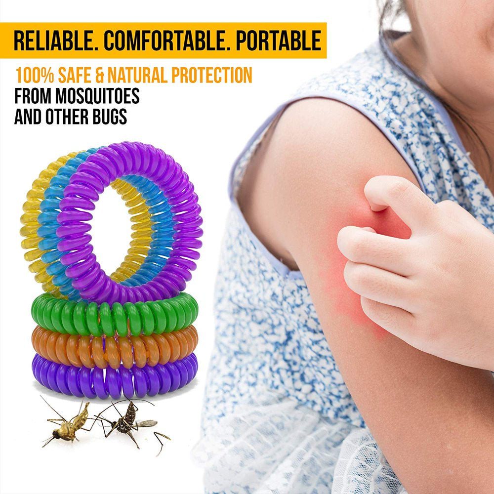 12 Pack Mosquito Repellent Bracelet Band [INDIVIDUALLY WRAPPED] Insect Bug