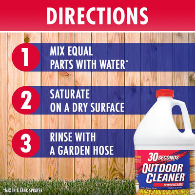 30 SECONDS Outdoor Cleaner for Stains from Algae, Mold and Mildew 1 Gallon