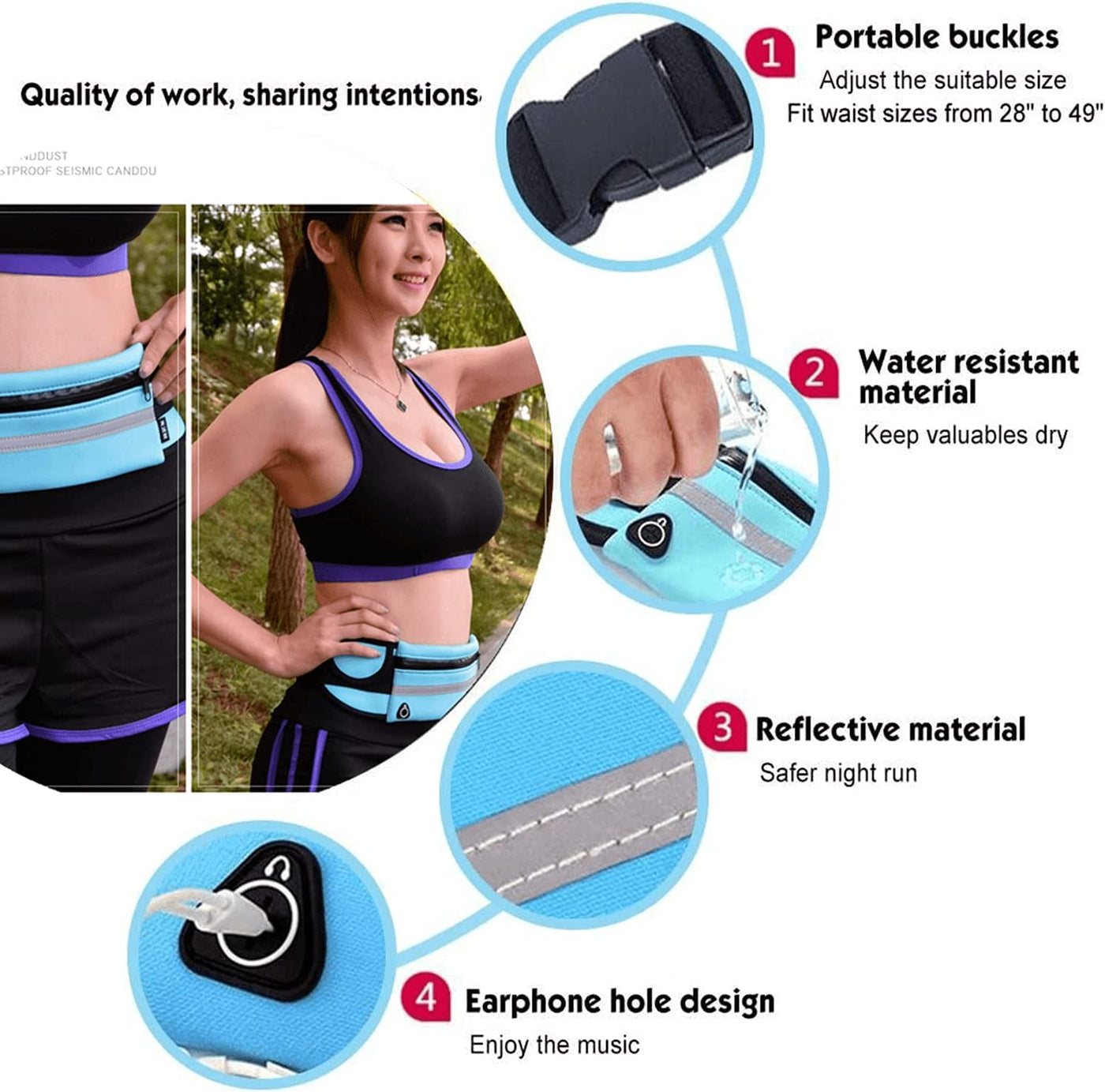 belt running, jogging ride the gym in the outdoors hiking skiing activities purse