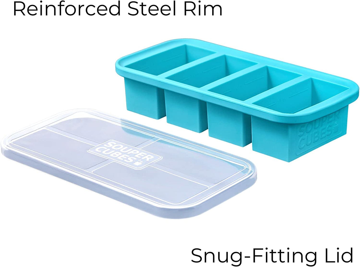 Souper Cubes 1-Cup Extra-Large Silicone Freezing Tray With Lid