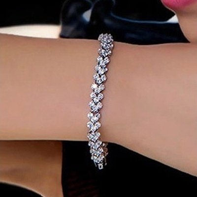 925 Sterling Silver Crystal Diamond Bracelets 