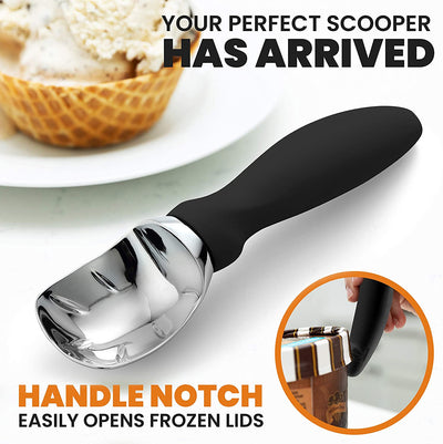 Ice Cream Scoop with Comfortable Handle, Black