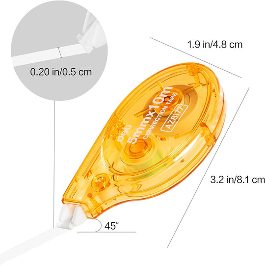 Correction Tape, White Out Correction Tapes, Tape Eraser for Note Taking, Marking, Crafting, Bullet Journal, Scrapbooking, 1/5In X 39.3Ft, 10-Count