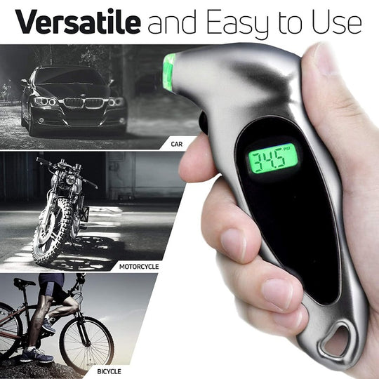 Digital Tire Pressure Gauge – Backlit Air Measurement Tool for Bikes, Cars, Trucks