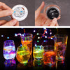6PCS DIY Light Up Coaster LED Sticker Chips On/Off Button, Thin Disc 8 Flashing Modes Party Drink Bar Cup Holder Glow-in-The-Dark Bottle Glorifier Holiday Wedding Art Home Decor Ornament Gifts