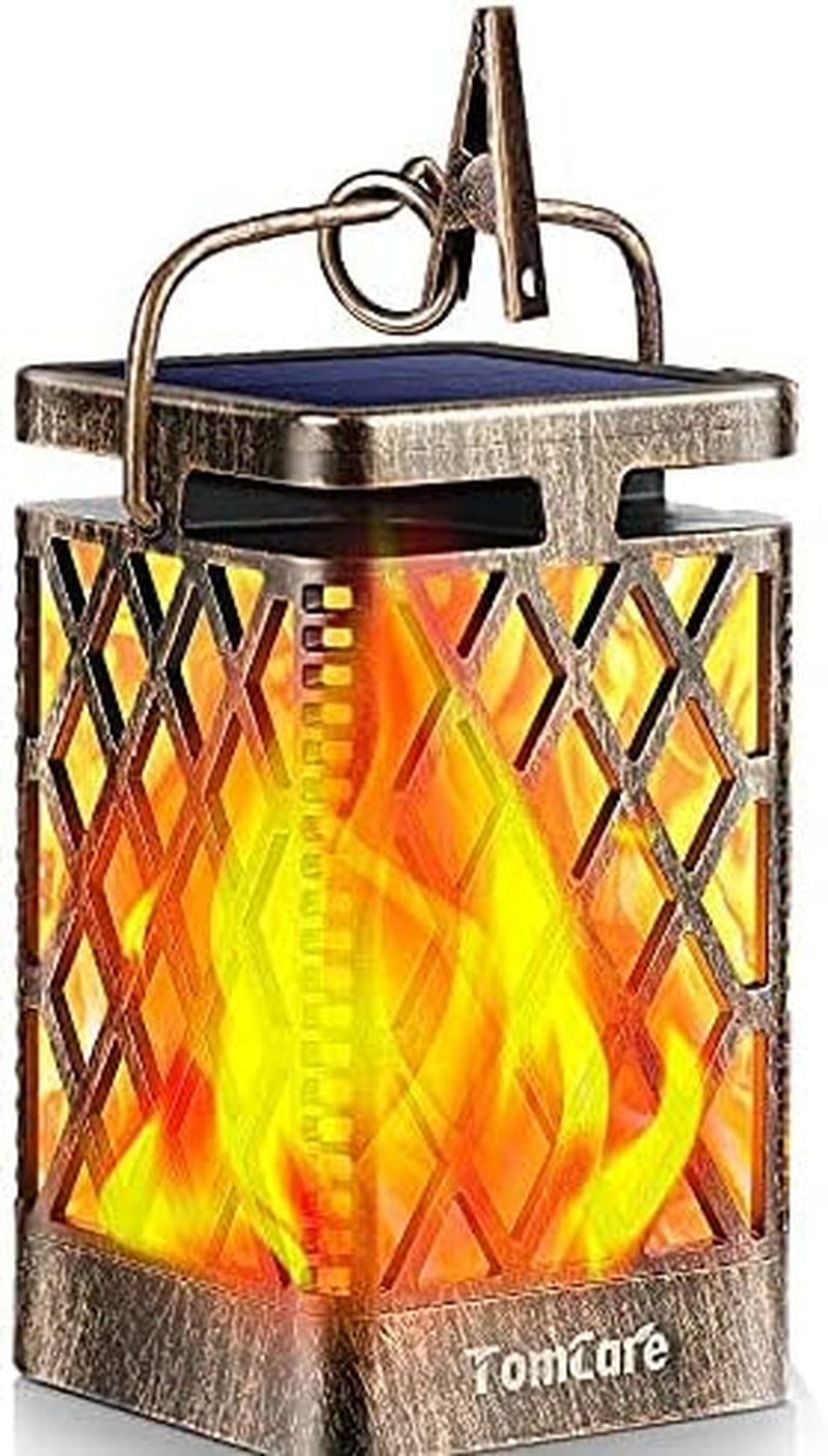 Outdoor Flickering Flame Solar Lantern Outdoor Hanging Lanterns Decorative Waterproof 