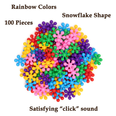 100 Piece Building Discs Set - Multi-colored Interlocking Connecting Blocks