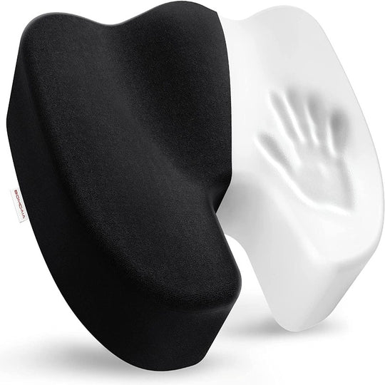 Coccyx-Tail Bone Memory Foam Seat Cushion, Non-Slip Desk Chair Car Seat Cushion for Back Pain, Sciatica Relief