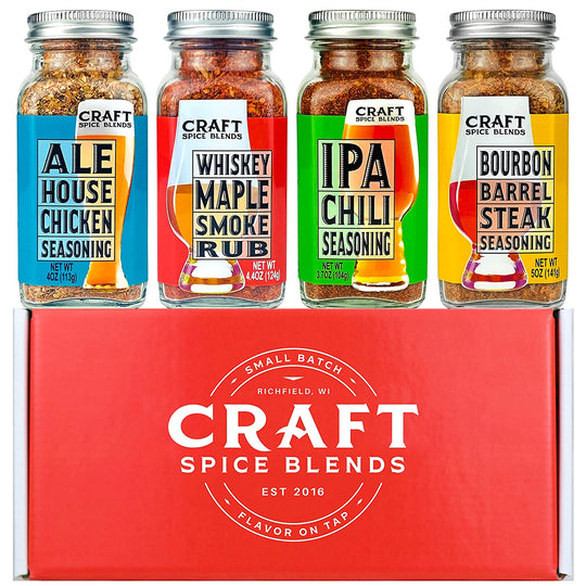 Craft Spice Blends Small Batch Seasoning & Rub Gift Set | All Natural Cooking and Grilling | Fun Mother's or Father's Day Gift