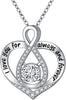 S925 Sterling Silver Birth Stone Heart Pendant Necklaces 