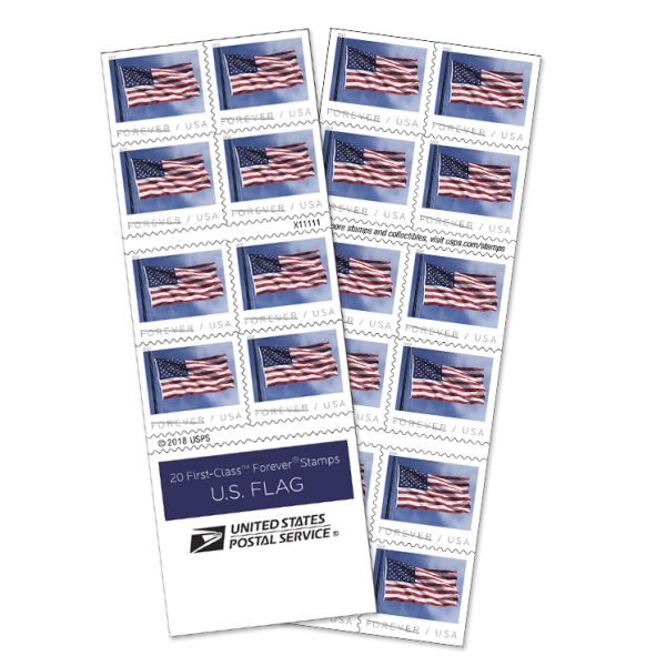 USPS Flag (2018) Forever Stamps - Book of 20 Postage Stamps
