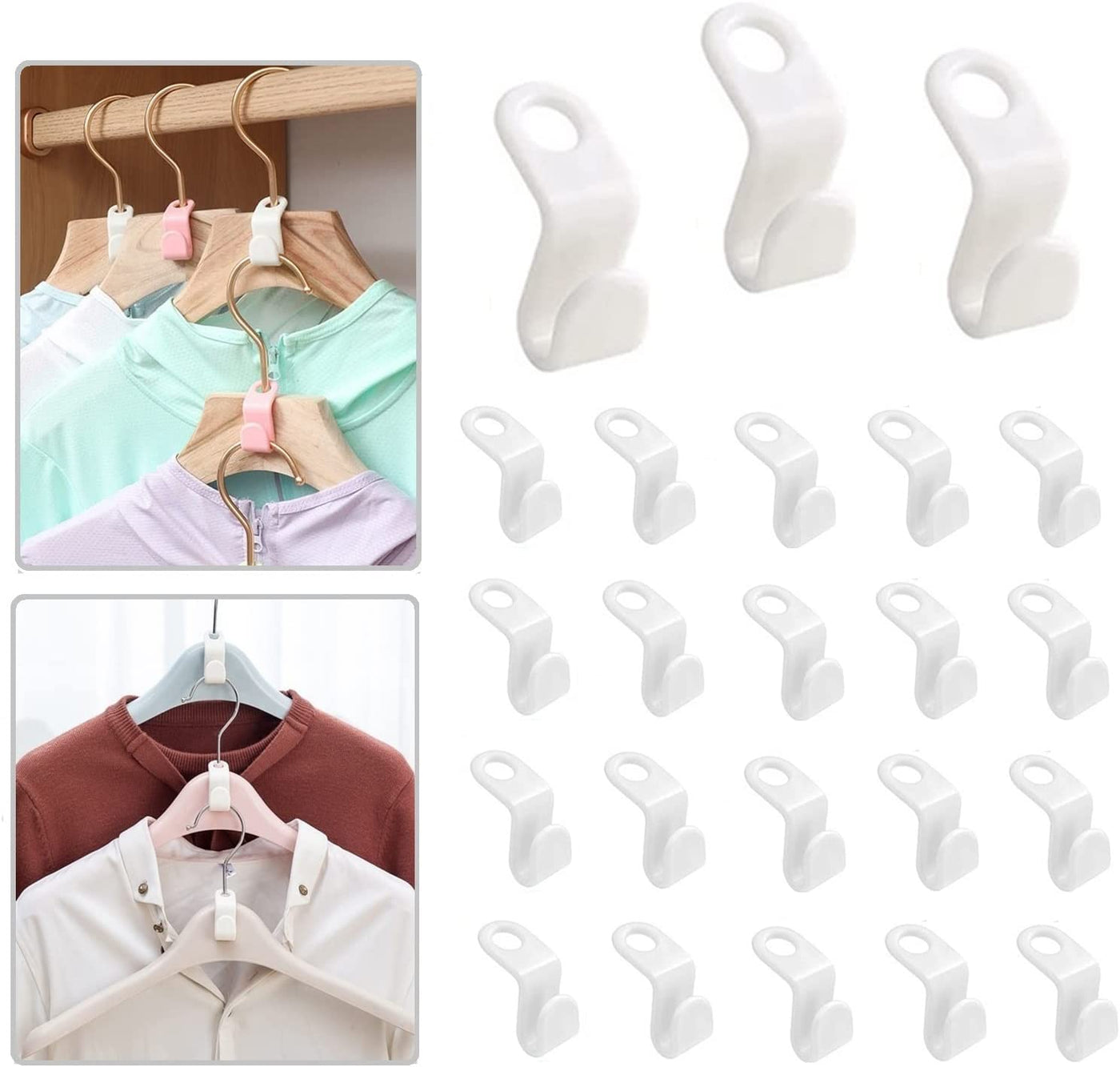 50 Pcs Clothes Hanger Connector Hooks