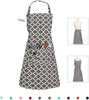  Kitchen Cooking Aprons with 3 Pockets for Men Women - Cotton Adjustable Professional Grade Chef Apron for Kitchen, BBQ & Grill (Dark Gray)