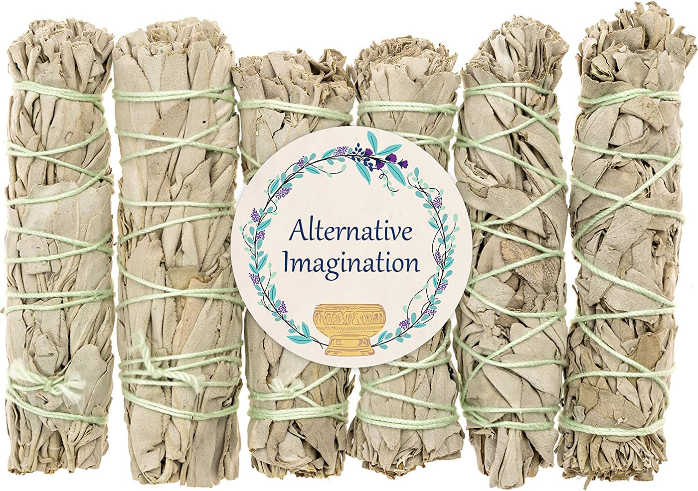 Alternative Imagination White Sage Bundles for Smudging, Natural Sage Bundle, Spiritual Cleansing, Sage Smudge Kit, Slow Burning Sage Sticks, Dried Herbs for Meditation Accessories 3 Pk of 4" Bundles