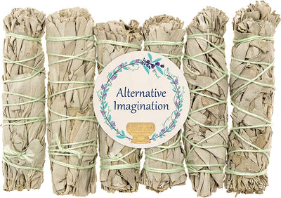 Alternative Imagination White Sage Bundles for Smudging, Natural Sage Bundle, Spiritual Cleansing, Sage Smudge Kit, Slow Burning Sage Sticks, Dried Herbs for Meditation Accessories 3 Pk of 4" Bundles