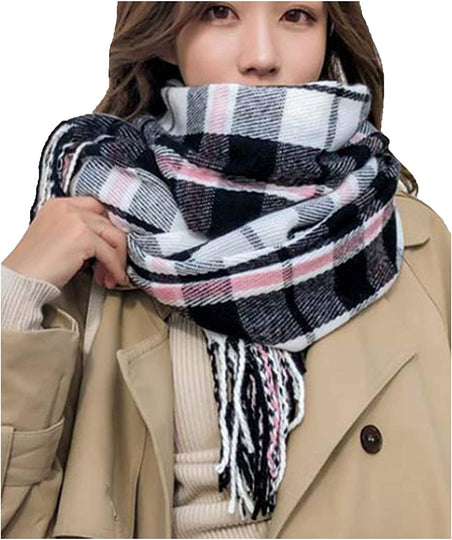 Wander Agio Women's Fashion Scarves Long Shawl Winter Thick Warm Knit Large Plaid Scarf