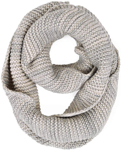 Two-Tone Winter Knit Warm Infinity Loop Circle Scarf