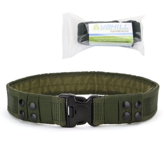 Yahill Security Tactical Belt Combat Gear Adjustable Heavy Duty Police Military Equipment Accessories for Sports Outdoor