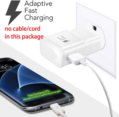 Samsung Adaptive Fast Charging Adapter Quick Charge Charging Block Wall Charger Plug Compatible with Samsung Galaxy S6/S7/S8/S8+/S9/S10+/Edge/Note8/Note9(2 Pack) (White)