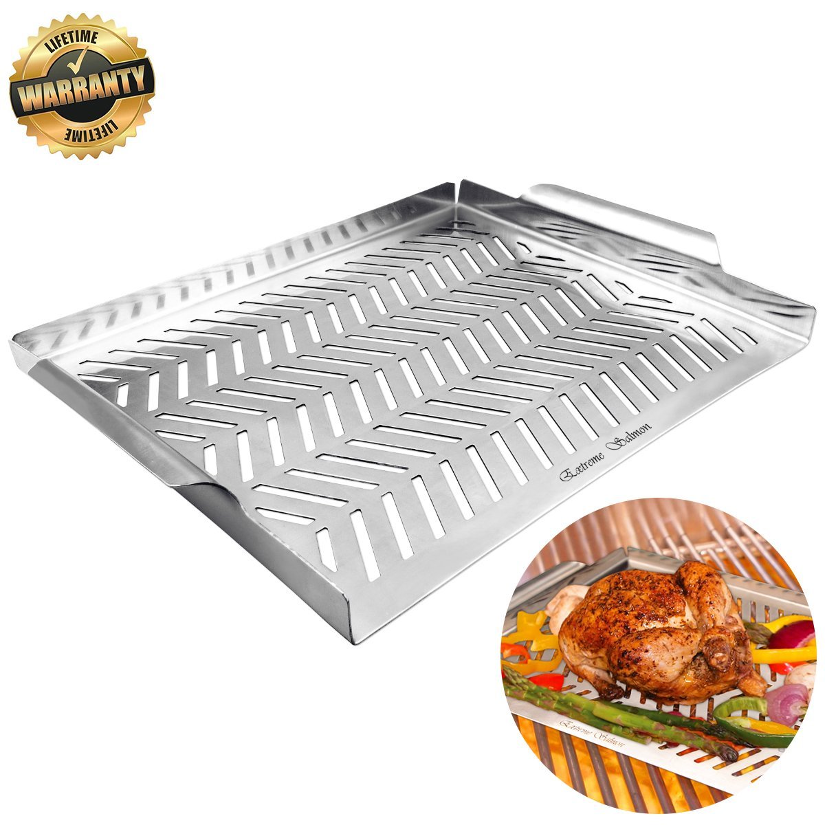 Stainless Steel Grill Topper Pan